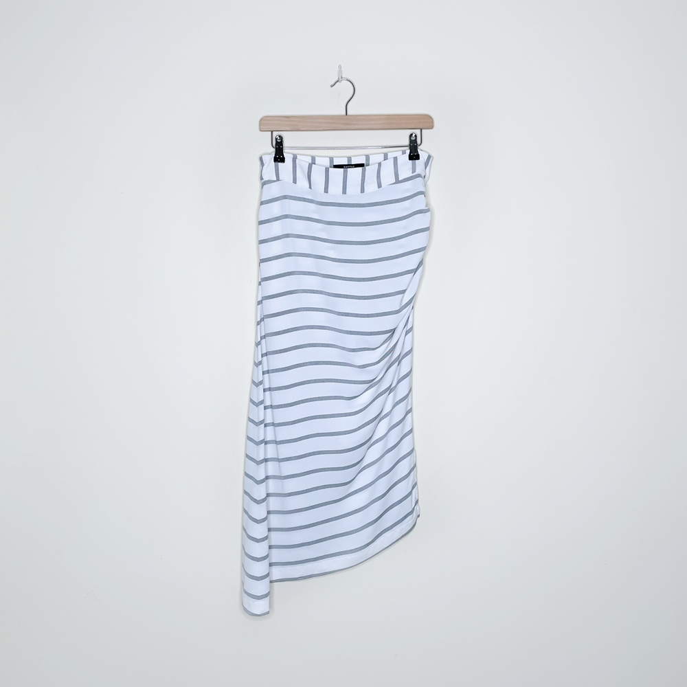 smythe asymmetrical striped midi skirt - size 6 / 29