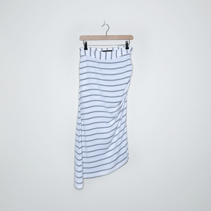 smythe asymmetrical striped midi skirt - size 6 / 29