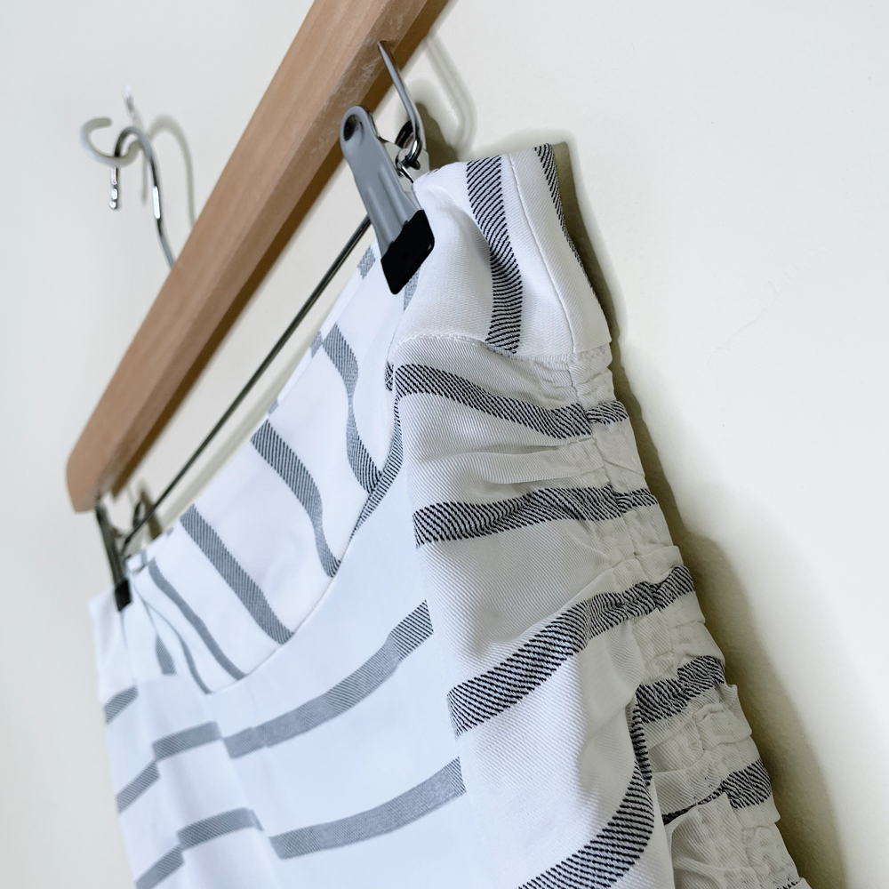 smythe asymmetrical striped midi skirt - size 6 / 29