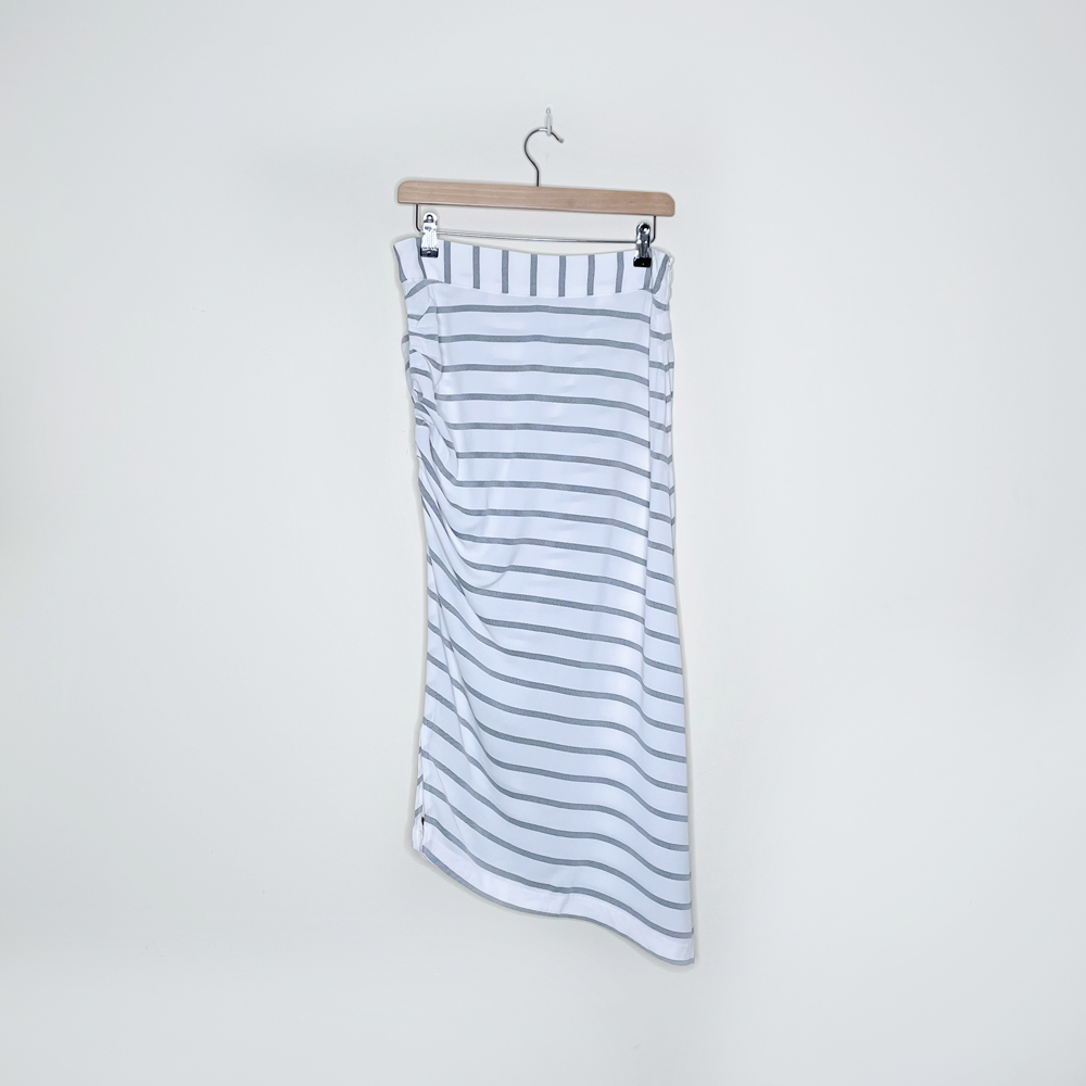 smythe asymmetrical striped midi skirt - size 6 / 29