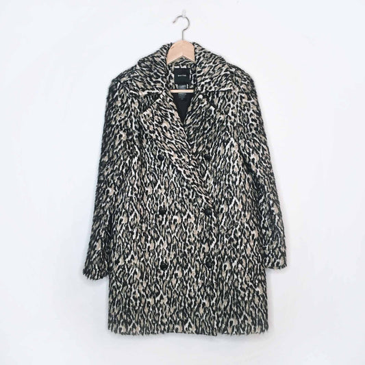 Smythe leopard wool alpaca double breasted coat - size Small