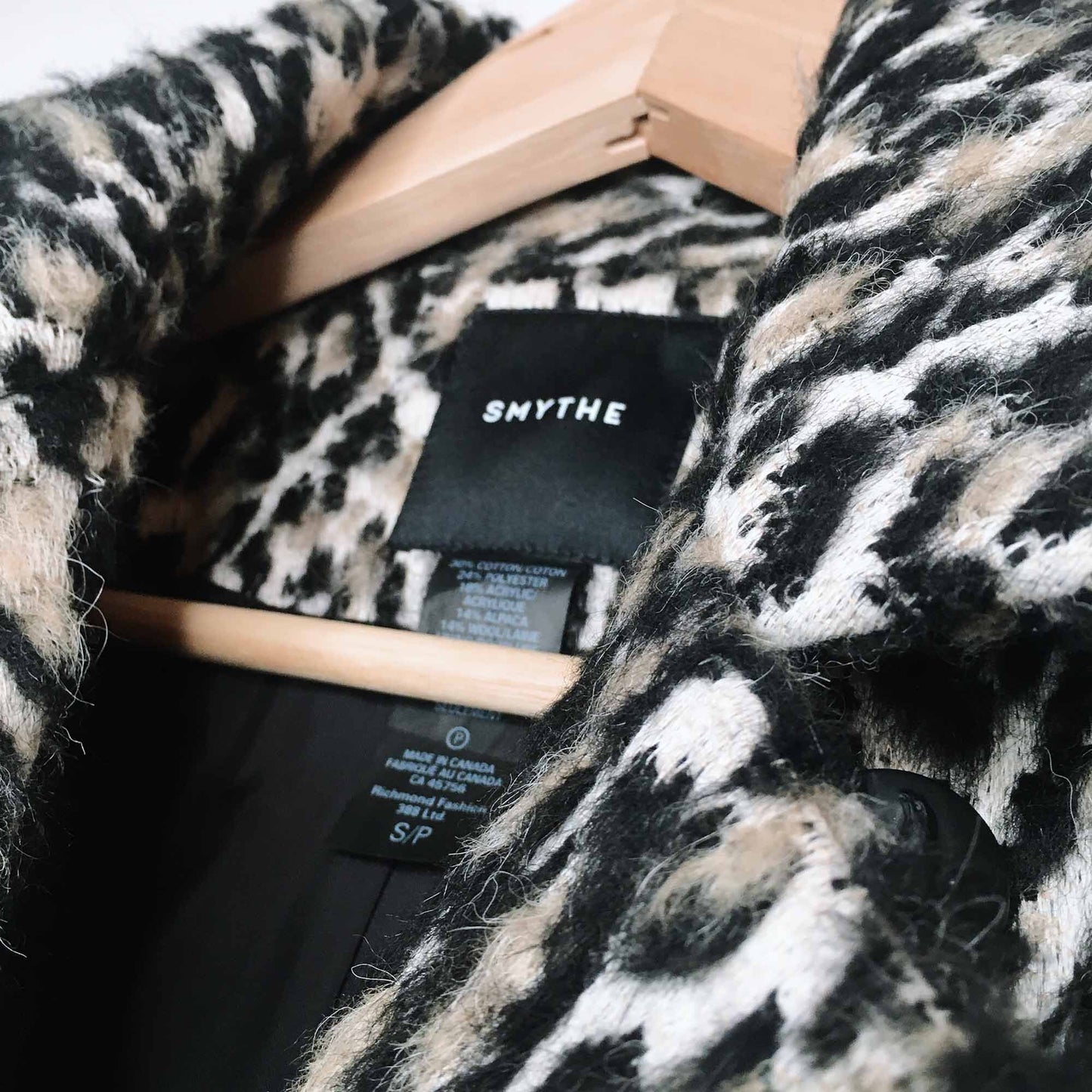 Smythe leopard wool alpaca double breasted coat - size Small