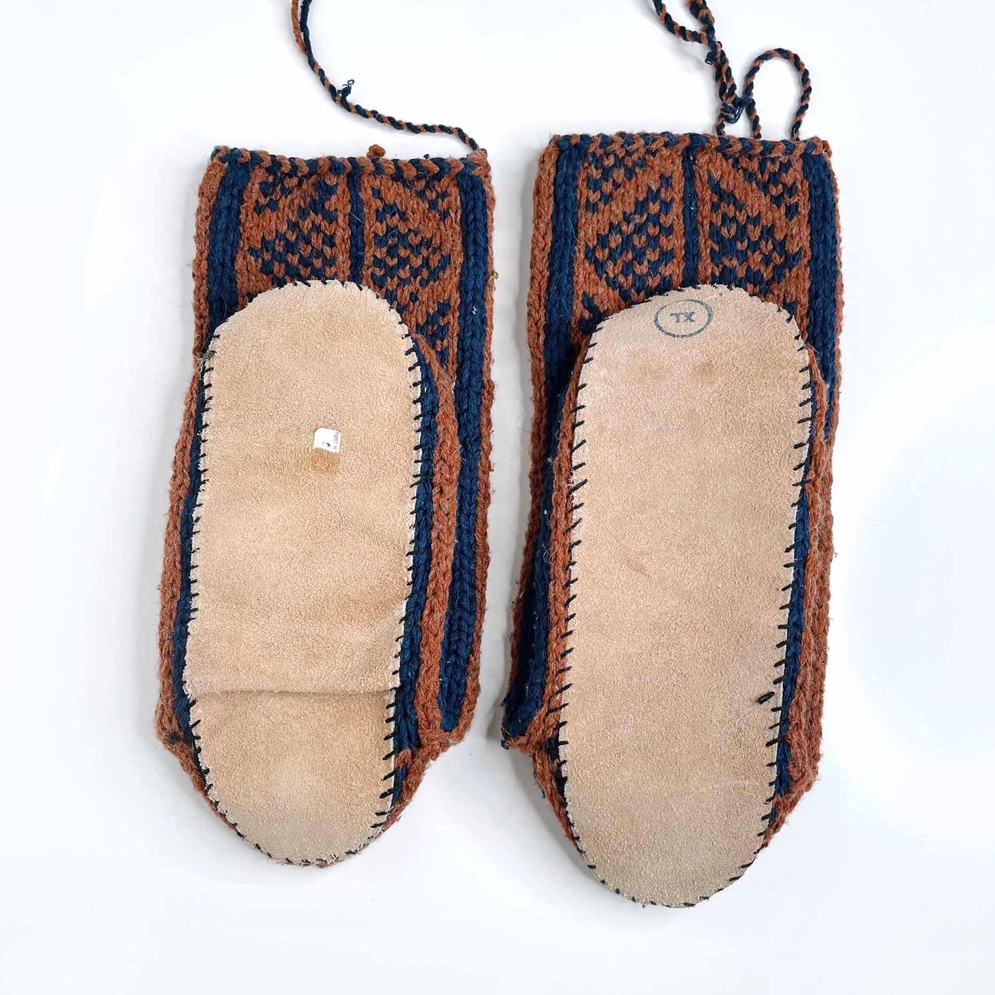 hand-knit koa mukluk wool slipper socks - size xl