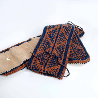 hand-knit koa mukluk wool slipper socks - size xl