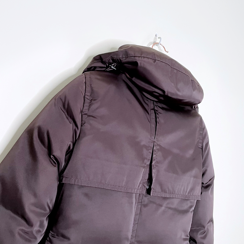 soia & kyo brown high neck long down puffer jacket - size xxs