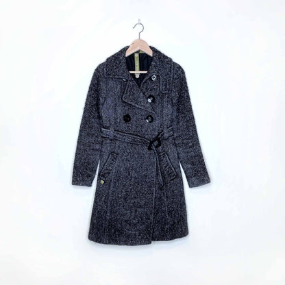 soia & kyo double breasted belted wool jacket - size small