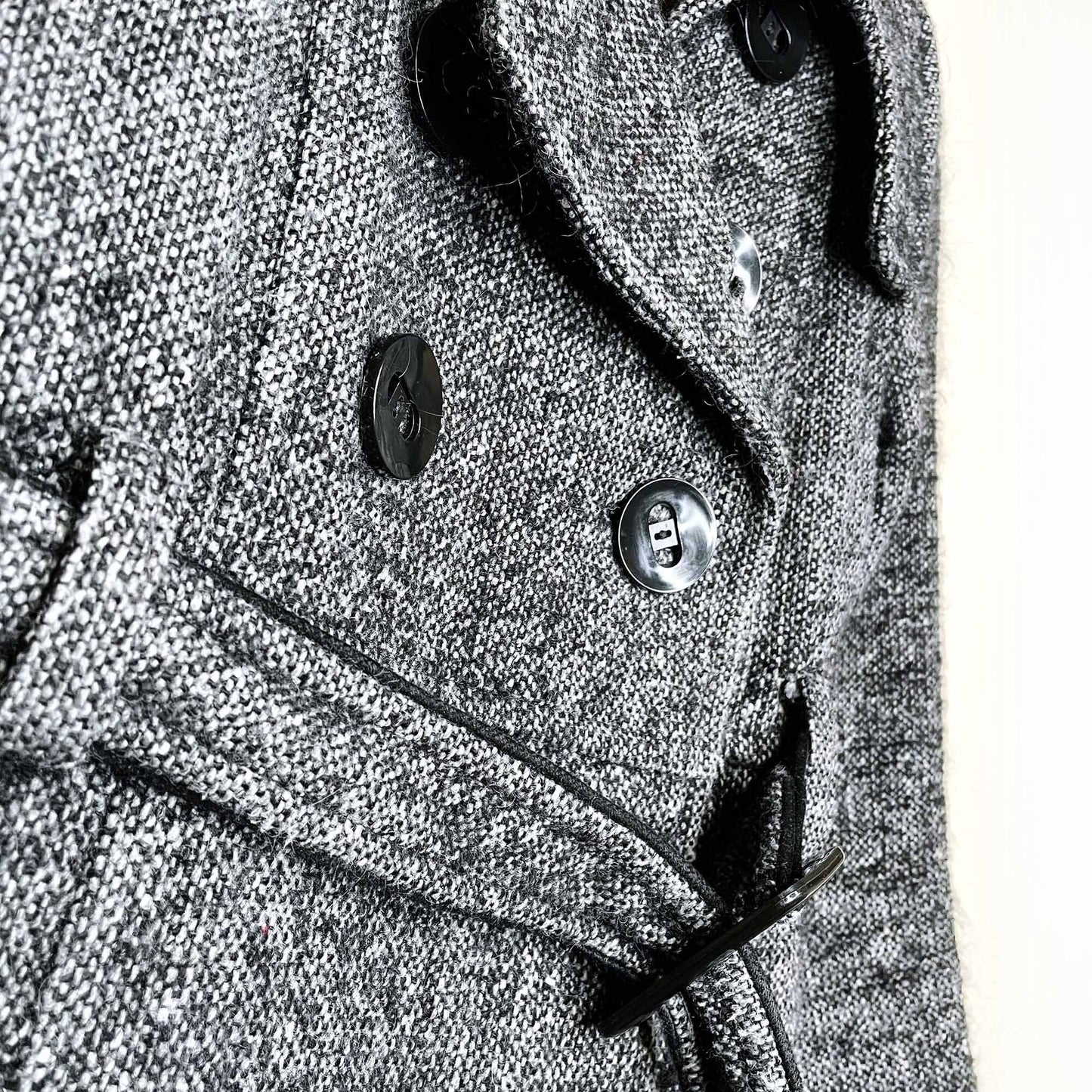 soia & kyo double breasted belted wool jacket - size small