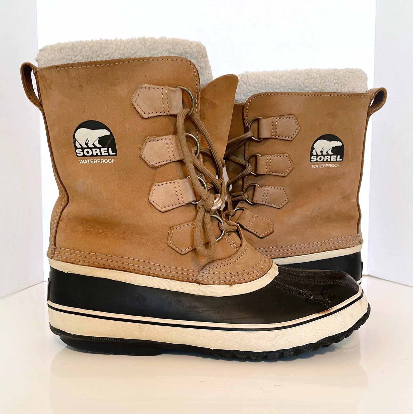 sorel 1964 pac waterproof leather snow boot - size 9.5 W