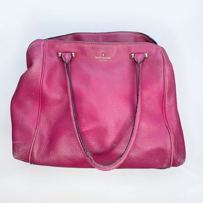 kate spade pink pebbled leather large shoulder bag