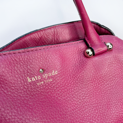 kate spade pink pebbled leather large shoulder bag