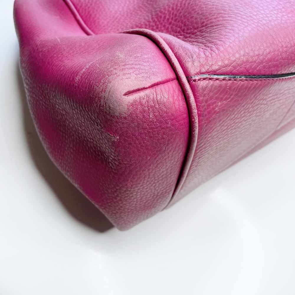 kate spade pink pebbled leather large shoulder bag