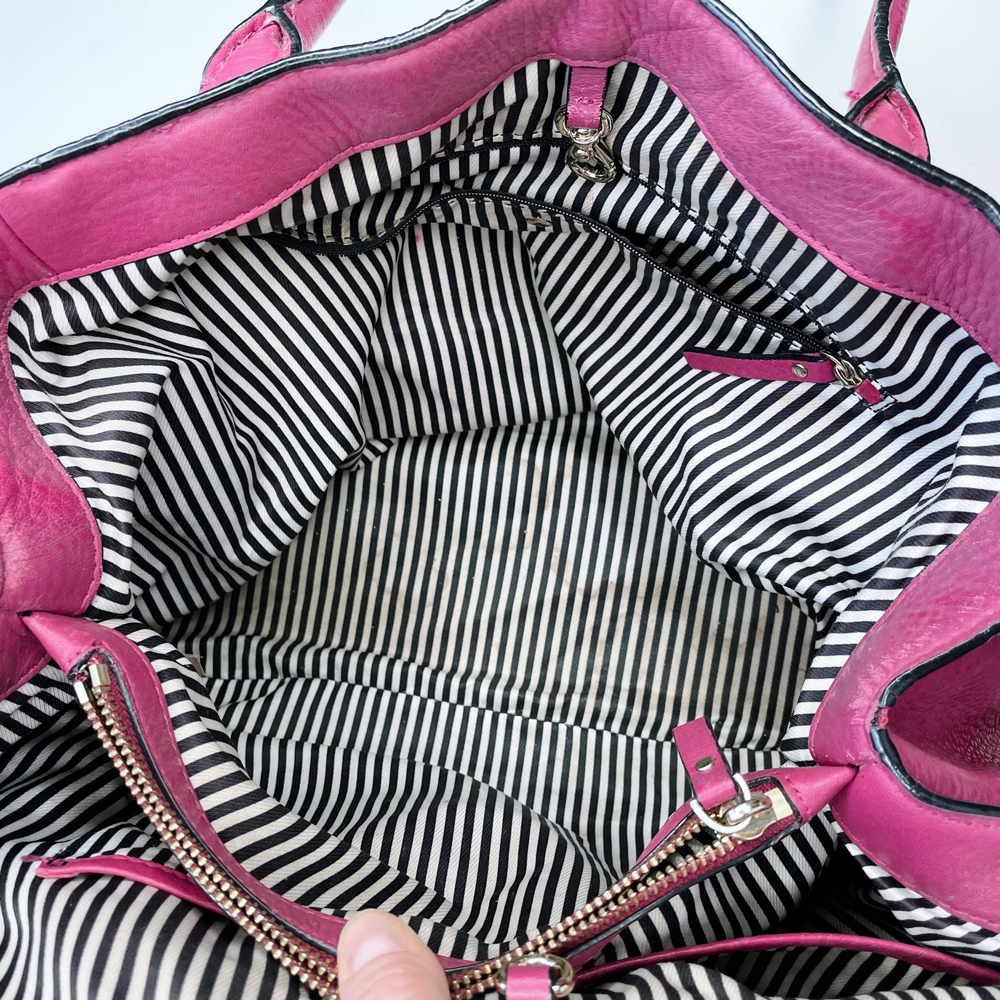 kate spade pink pebbled leather large shoulder bag