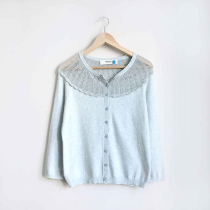 Sparrow crochet yoke cardigan with cashmere - size Medium