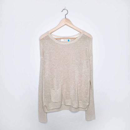 Sparrow linen-blend oversized pocket sweater - size xs
