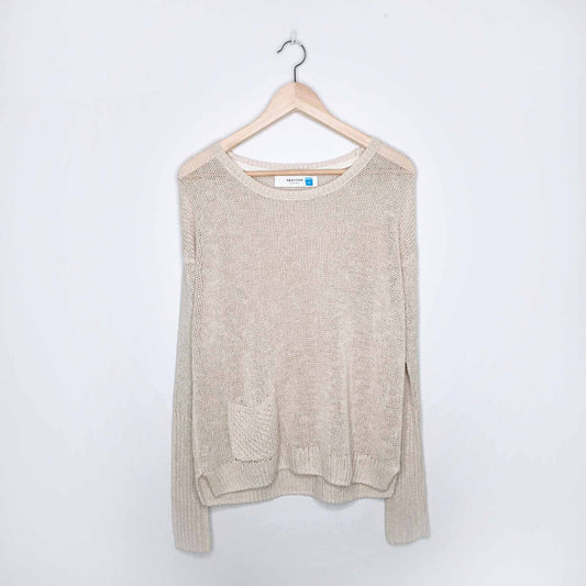 Sparrow linen-blend oversized pocket sweater - size xs
