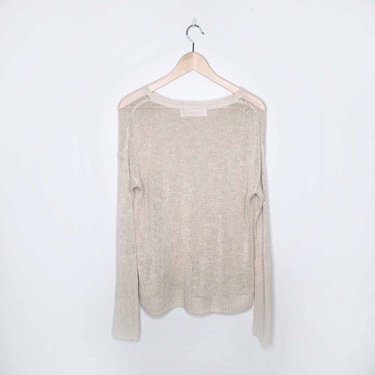 Sparrow linen-blend oversized pocket sweater - size xs