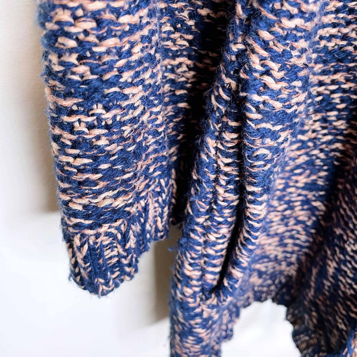 sparrow linen-blend fringe knit cardi - size small