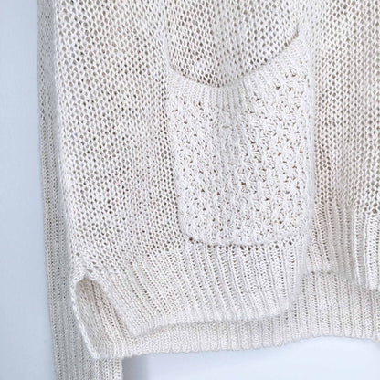 Sparrow linen-blend oversized pocket sweater - size xs