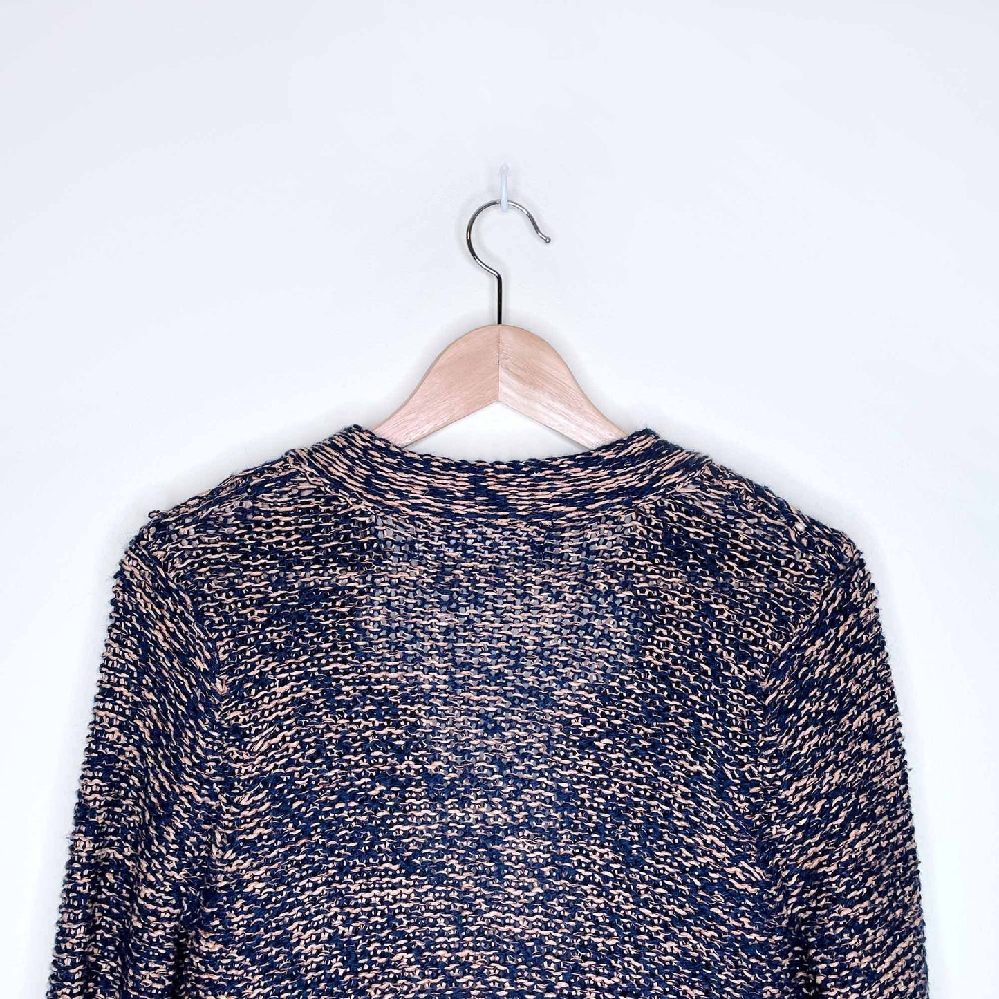 sparrow linen-blend fringe knit cardi - size small