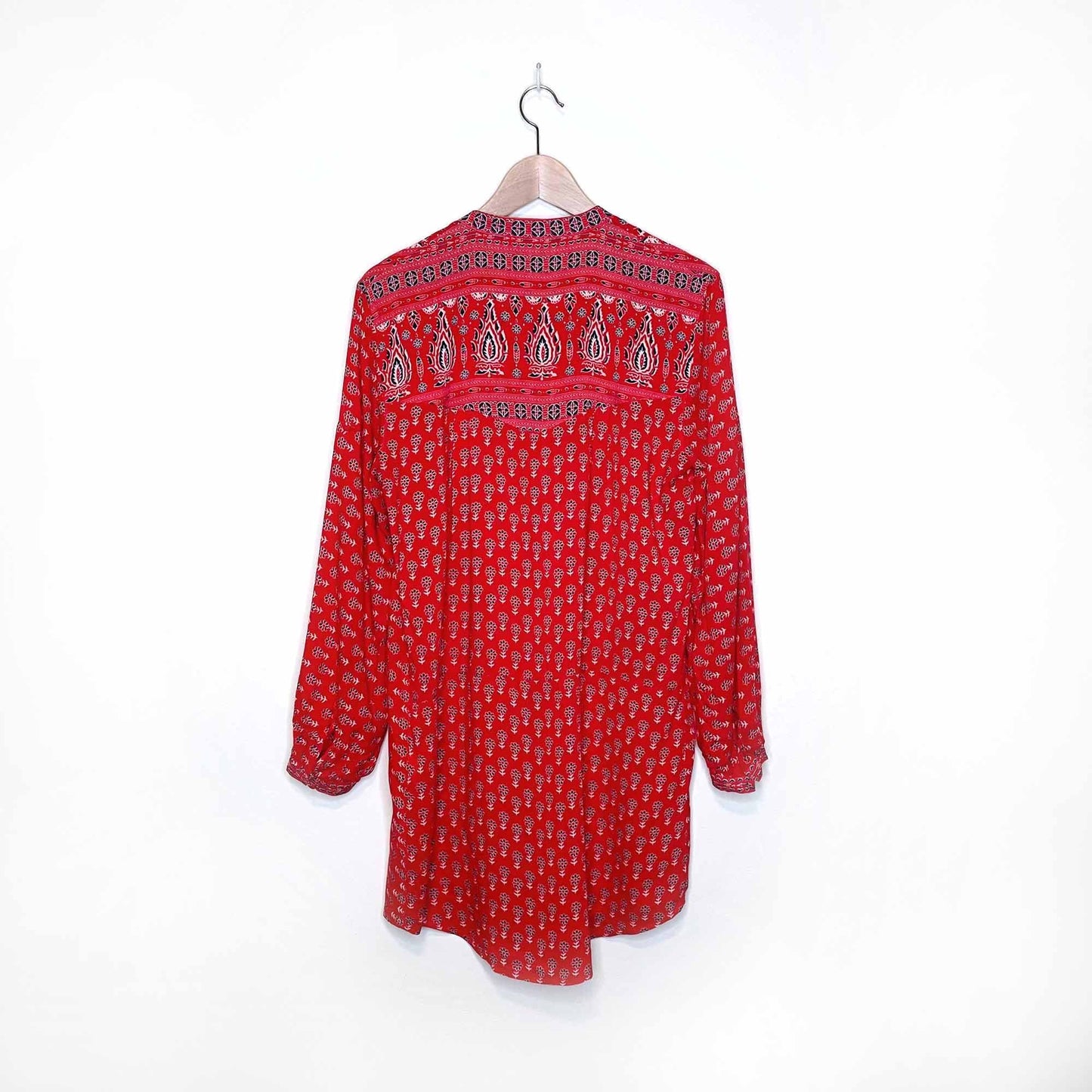 spell & the gypsy red bandana gypsiana shirt dress - size small