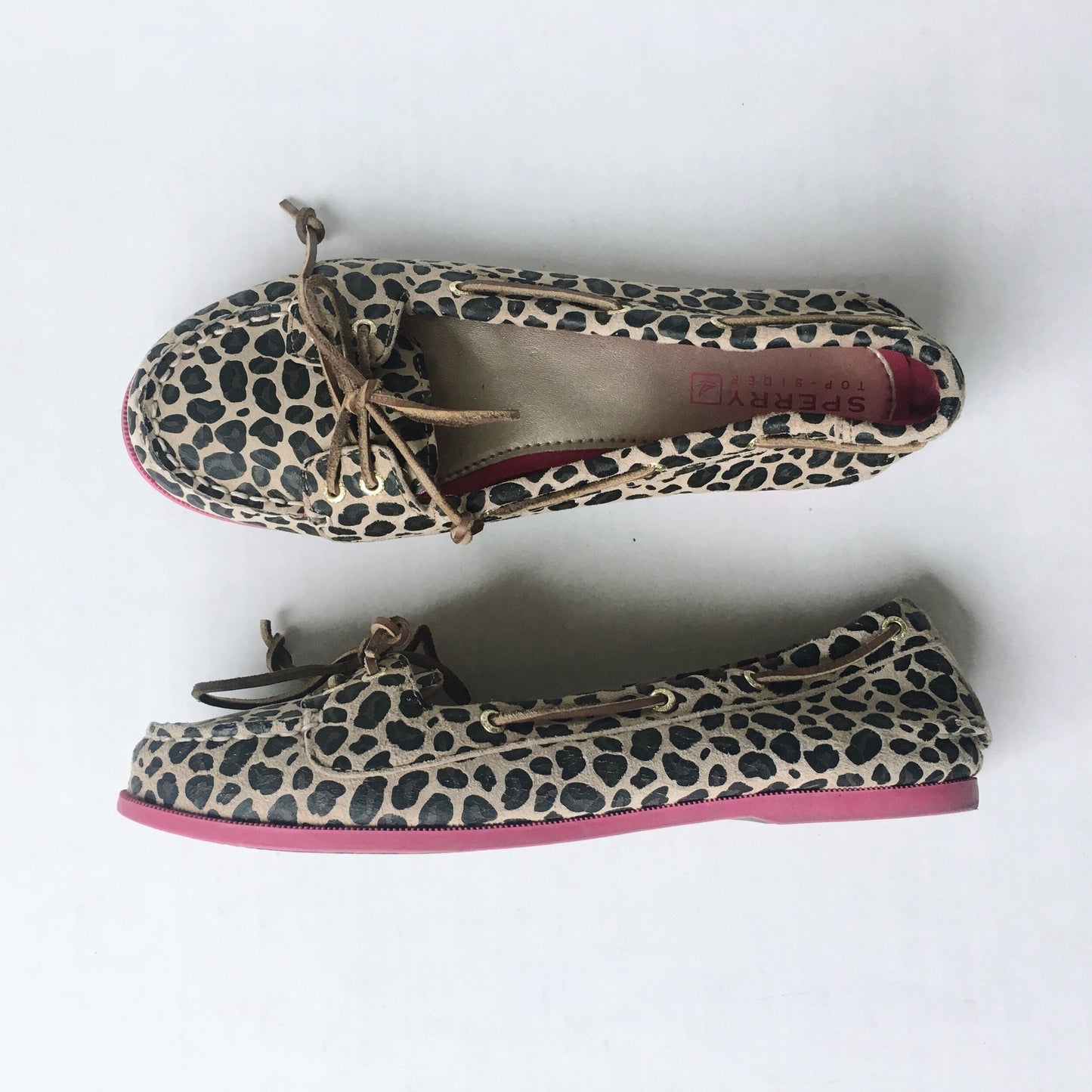 sperry topsider audrey leopard boat shoe - size 6