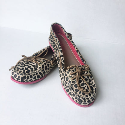 sperry topsider audrey leopard boat shoe - size 6