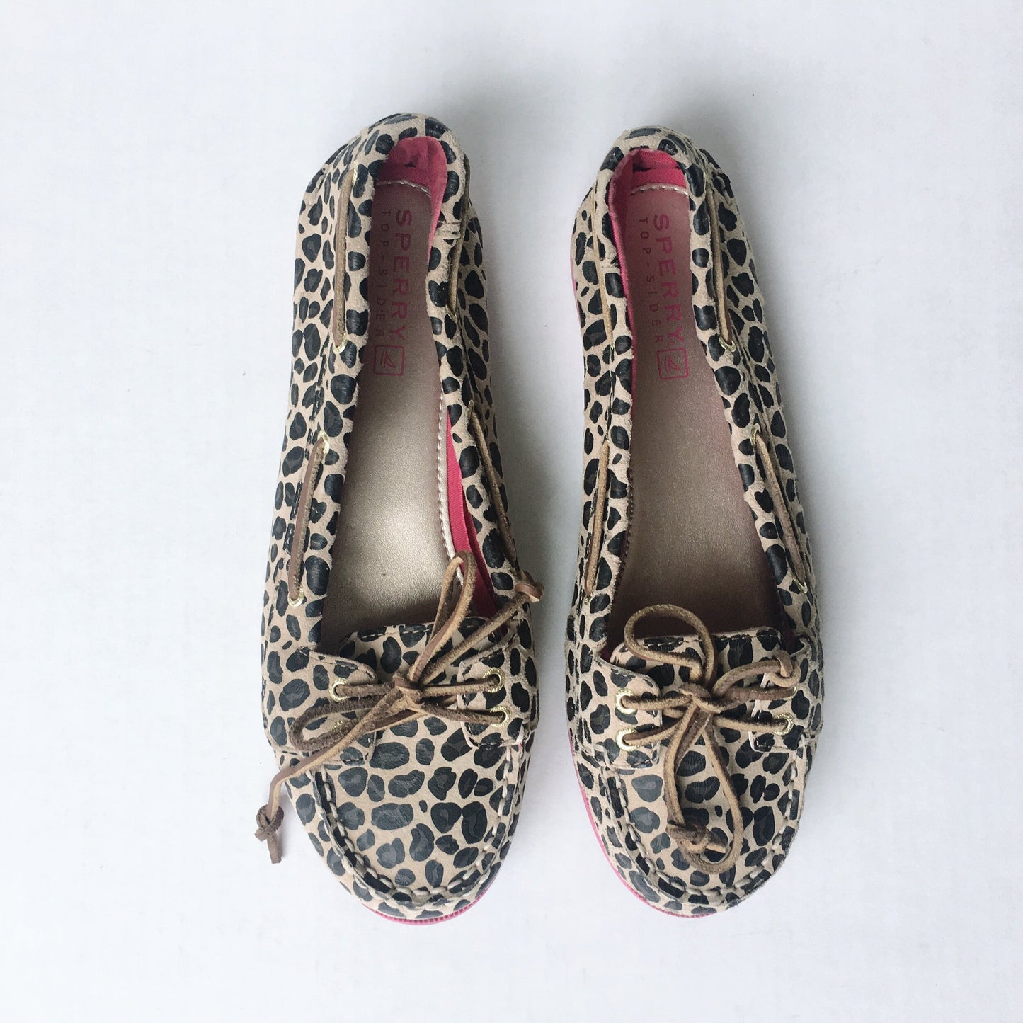 sperry topsider audrey leopard boat shoe - size 6