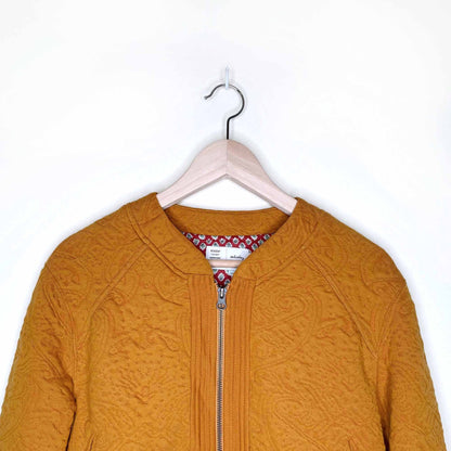 saturday sunday jacquard quilted bomber - size small