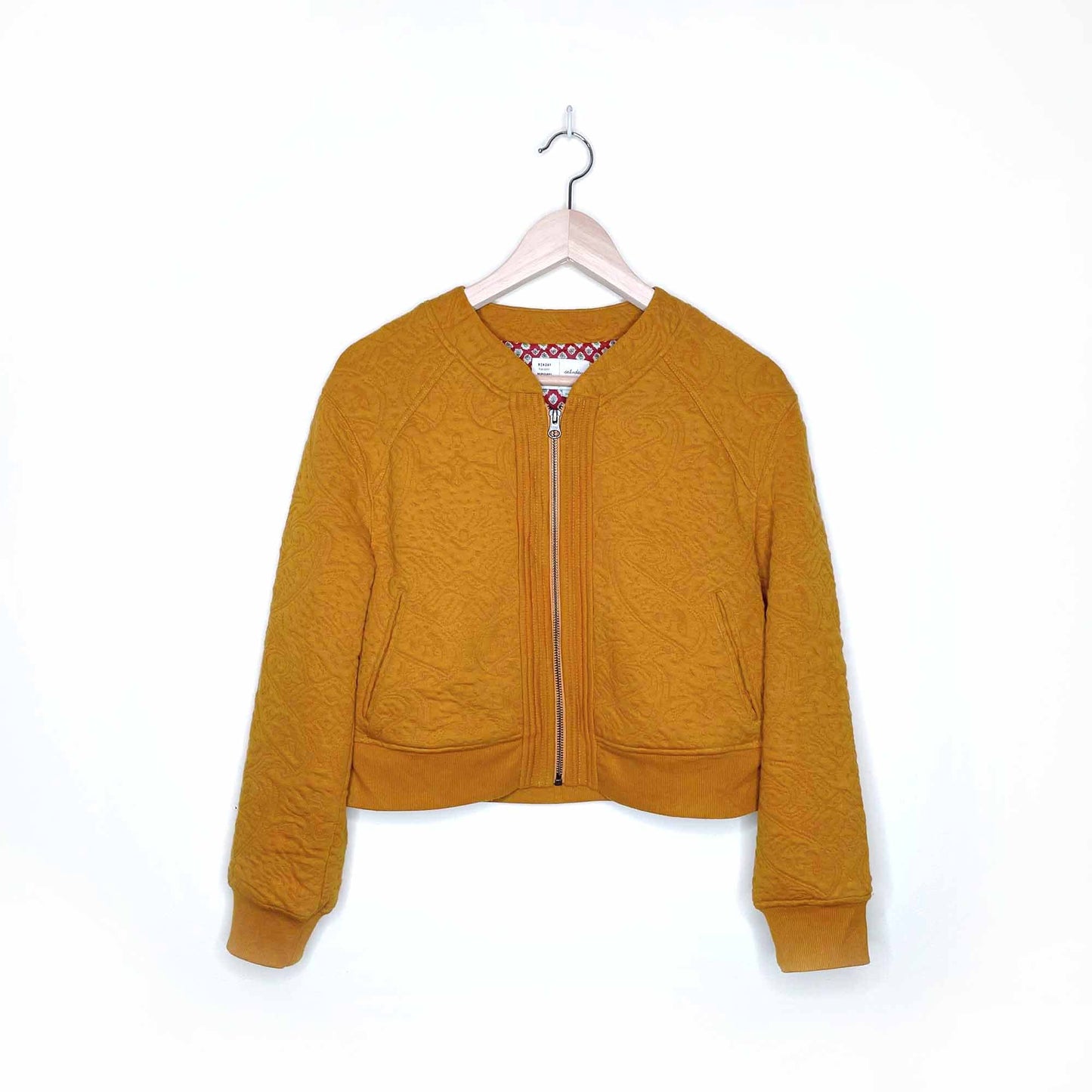 saturday sunday jacquard quilted bomber - size small