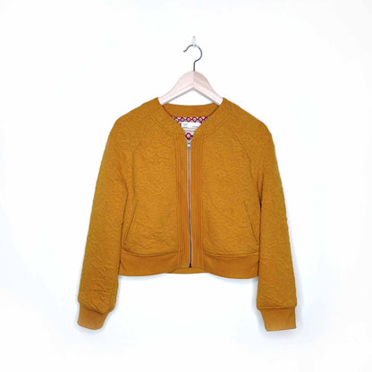 saturday sunday jacquard quilted bomber - size small