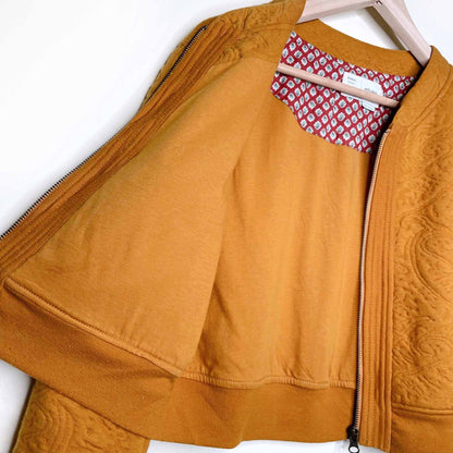 saturday sunday jacquard quilted bomber - size small