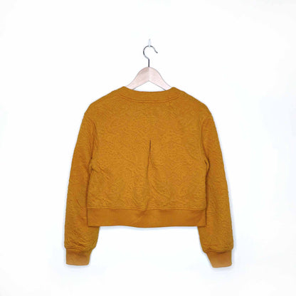 saturday sunday jacquard quilted bomber - size small