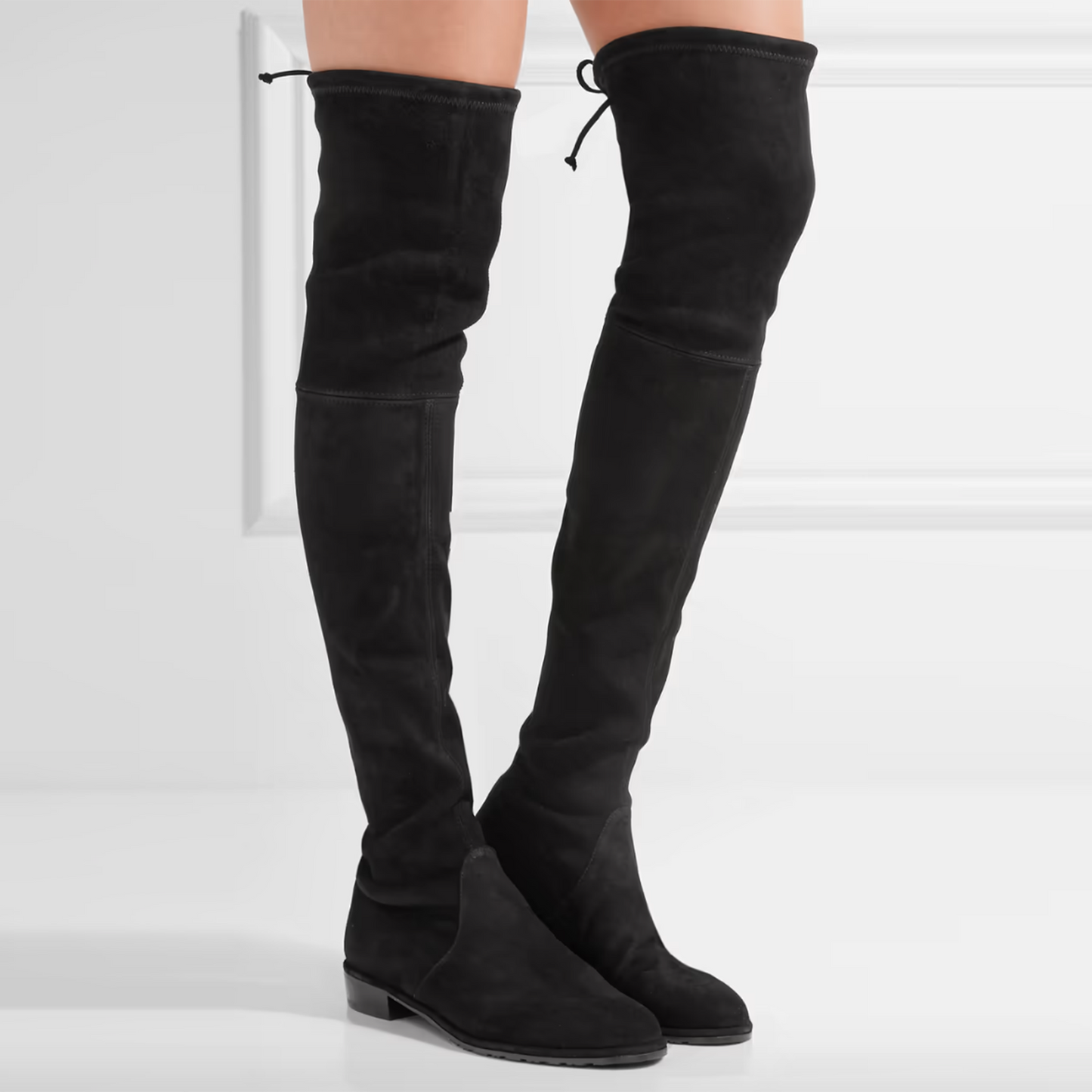 stuart weitzman black lowland suede over the knee boots - size 7