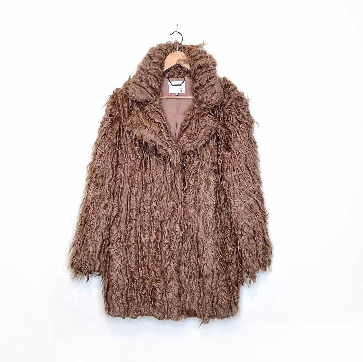 supertrash orson shaggy faux fur coat - size 36