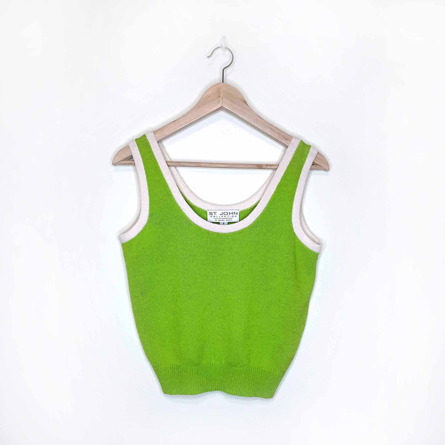 vintage st john 70's mod retro knit tank - size P