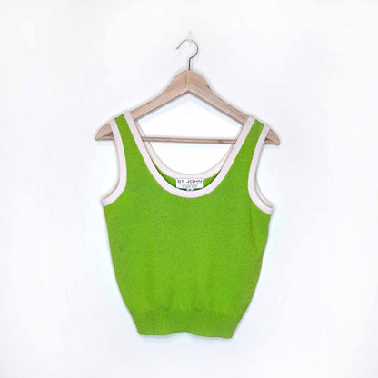 vintage st john 70's mod retro knit tank - size P