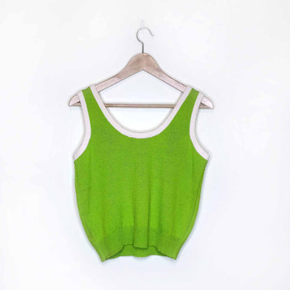 vintage st john 70's mod retro knit tank - size P