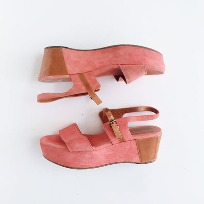 Stephen Venezia Suede Platform Sandals - size 8.5