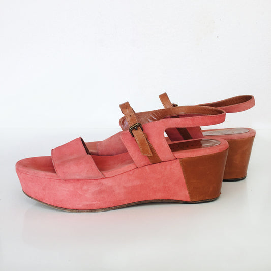 Stephen Venezia Suede Platform Sandals - size 8.5