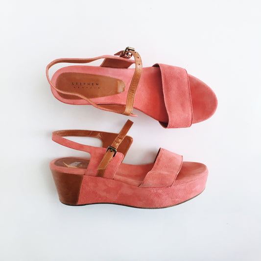Stephen Venezia Suede Platform Sandals - size 8.5