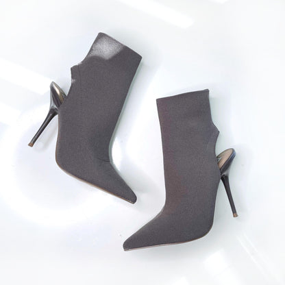 steve madden grey bombshell sock booties - size 6.5