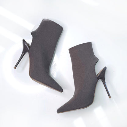 steve madden grey bombshell sock booties - size 6.5