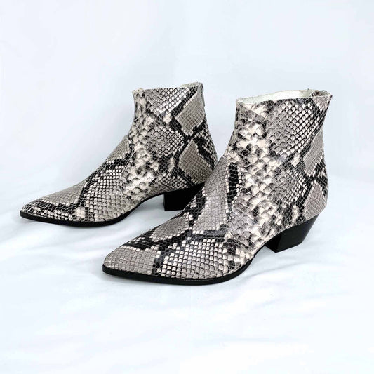 steve madden natural snakeskin western cafe boot - size 7.5