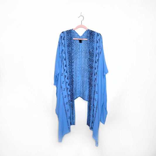 steve madden boho printed beach kimono wrap - OS