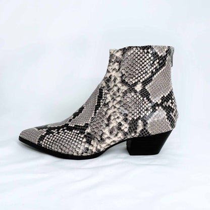 steve madden natural snakeskin western cafe boot - size 7.5