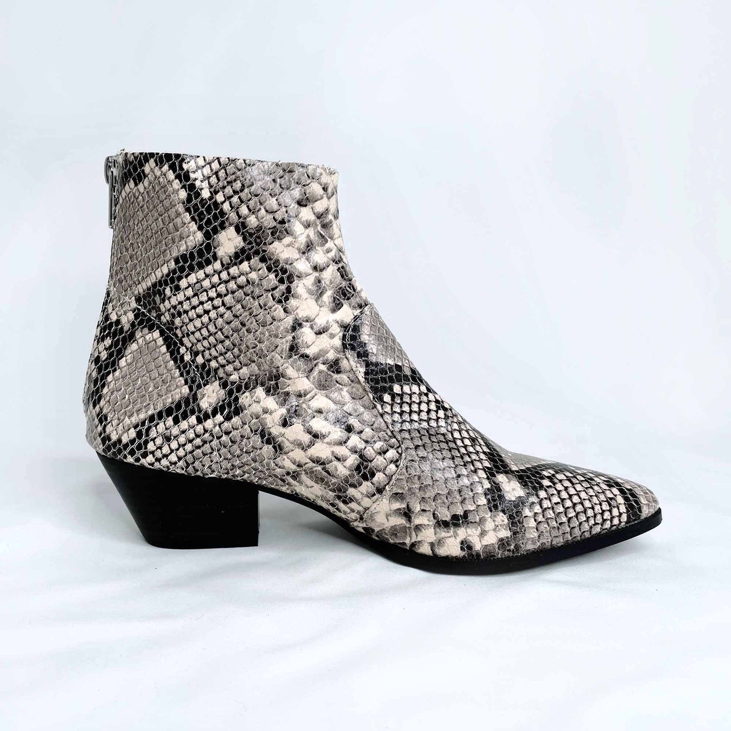 steve madden natural snakeskin western cafe boot - size 7.5