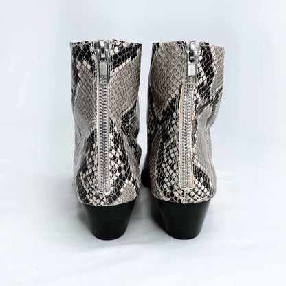 steve madden natural snakeskin western cafe boot - size 7.5
