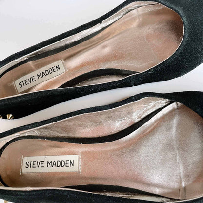 steve madden p-inklet suede studded heel flats - size 8