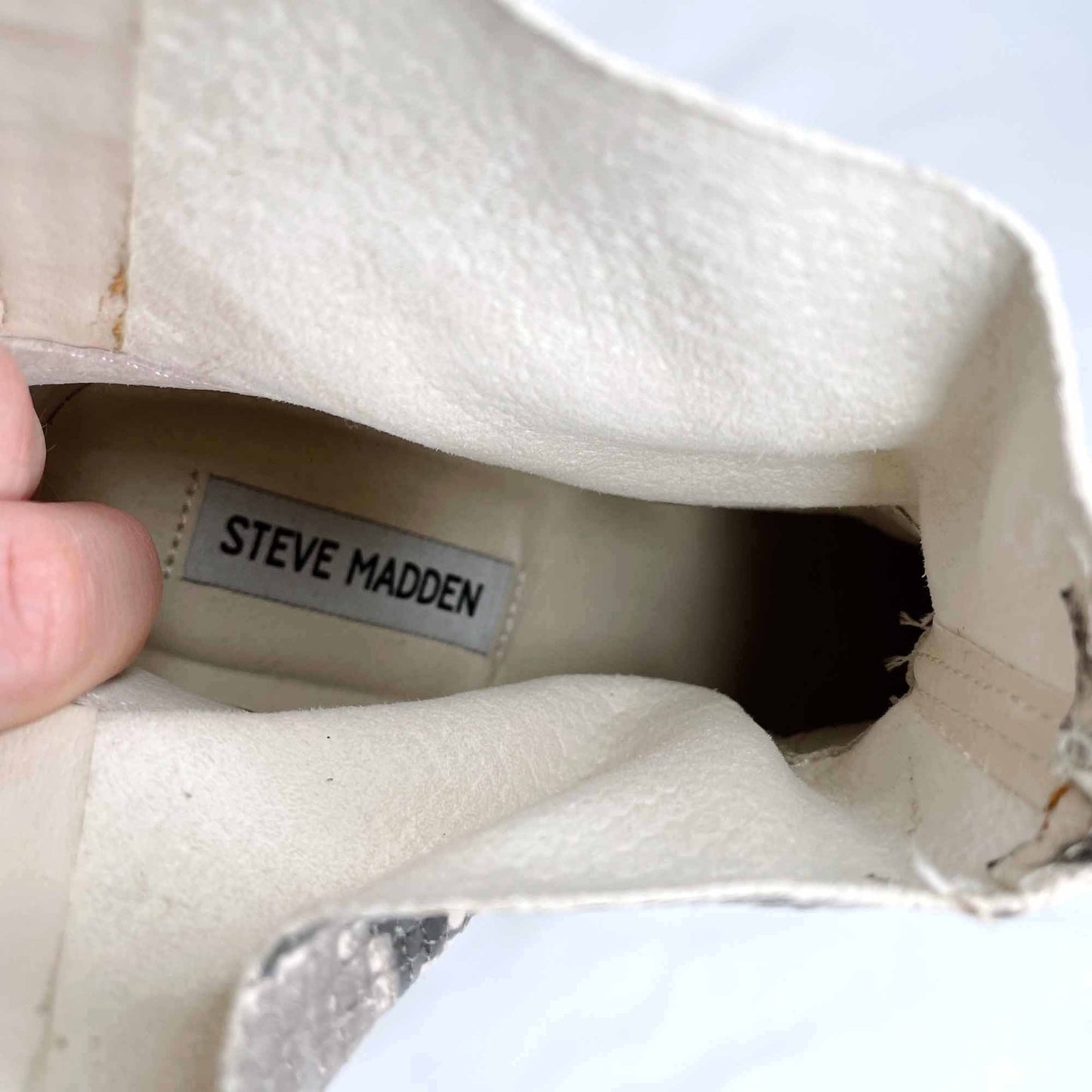 steve madden natural snakeskin western cafe boot - size 7.5