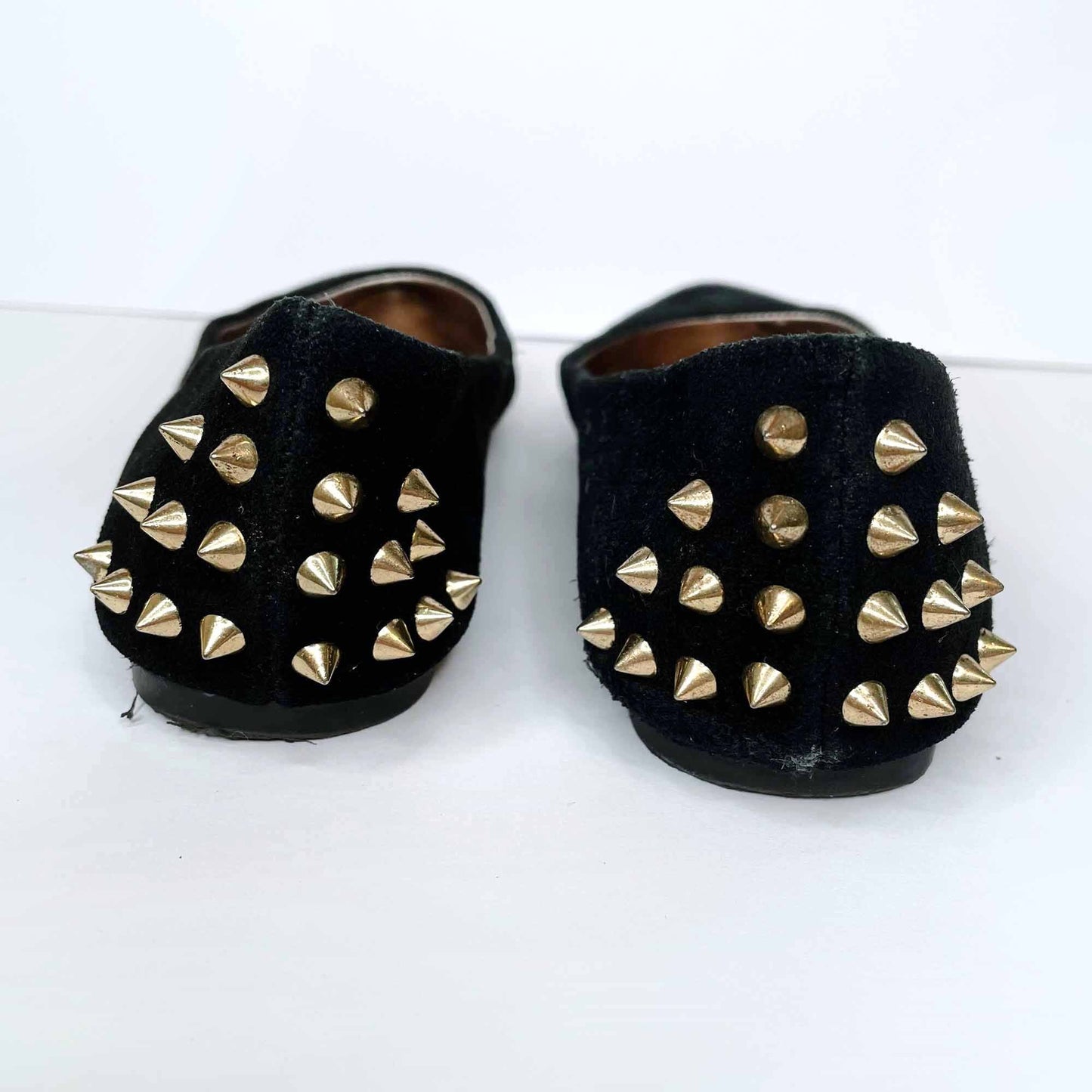 steve madden p-inklet suede studded heel flats - size 8